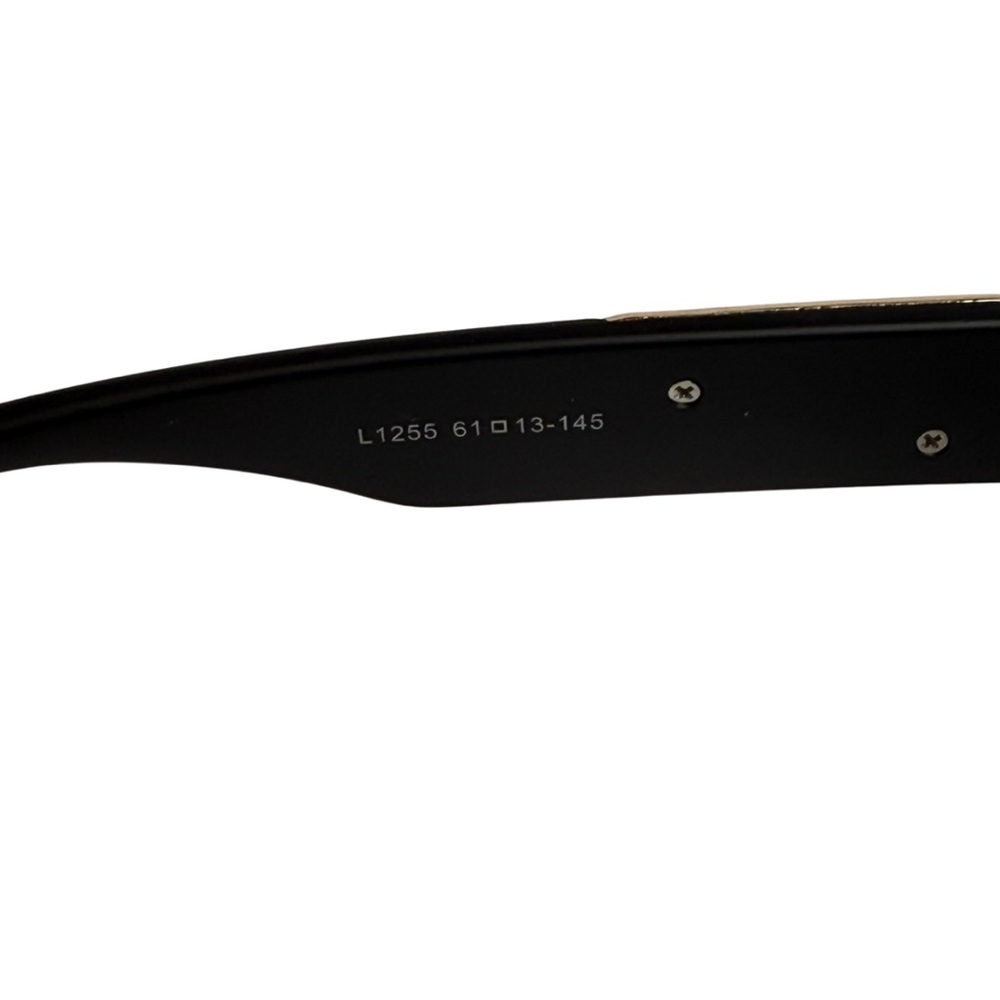 Oversized Square Fashion Sunglasses – Black Frame with Gold Accents & Case - Picture 4 of 5